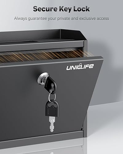 Uniclife Cassetta postale da parete con serratura a chiave e porta giornali, scatola per suggerimenti con slot superiori, cassetta di sicurezza, scatola per donazioni in metallo, urne per attività - Honorern
