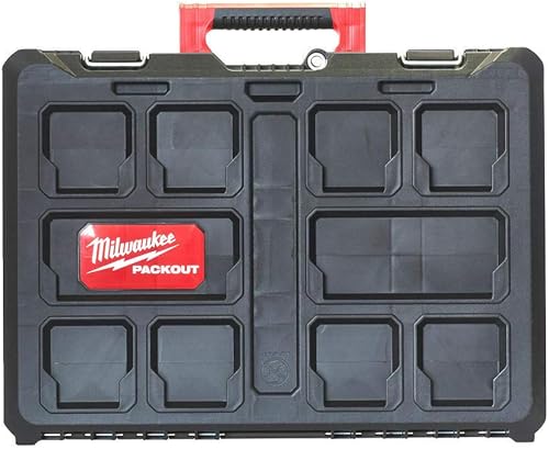 Milwaukee 4932464087 Cassetta degli attrezzi resistente agli agenti atmosferici, colore nero, rosso - Honorern