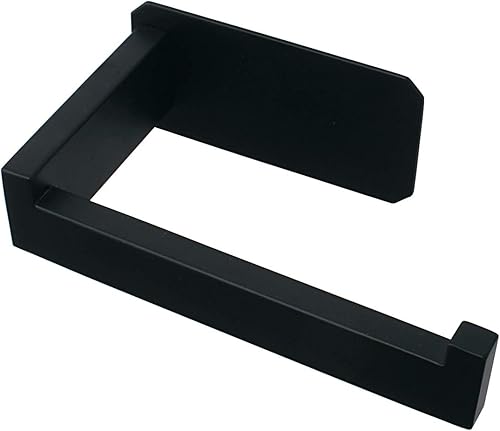 Porta Carta Igienica Adesivo, Portarotolo Acciaio Inox 304 Porta Rotolo Senza Foratura,finitura Nero (Tondo) - Honorern