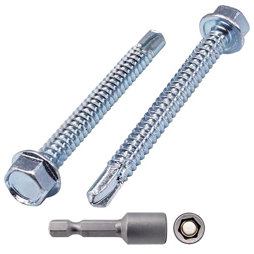 SKIR'CO (50 pezzi) DIN 7504 K in acciaio zincato 6,3 x 70 mm, viti autoperforanti, testa esagonale - Honorern