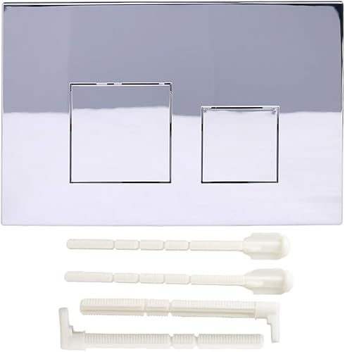 Placca di scarico per bagno, con doppia piastra di scarico per WC, compatibile con modelli GEBERIT, accessorio da bagno (cromato) - Honorern