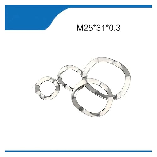 Rondella elastica a tre onde in acciaio inossidabile 304 M25 * 31 * 0.3 Rondella elastica a rondella ondulata da 10 pezzi - Honorern