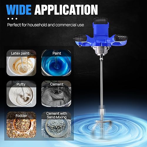 2600W Miscelatore per malta elettrico del concreto, Betoniera cemento portatile del malta, una regolazione di 6 velocità; Conveniente e utile - Honorern