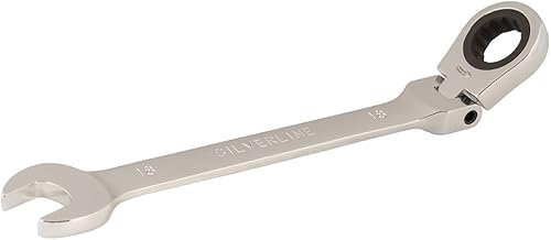 Silverline 589698, Chiave combinata a cricchetto con testa flessibile - Honorern