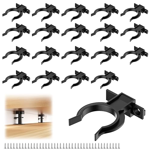 20 pezzi Ganci per Zoccolo Cucina, Fissaggio per Battiscopa, Clip per battiscopa da cucina per battiscopa da cucina con 50 viti, clip per base da cucina, supporto per base da bagno da 28 a 32 mm - Honorern