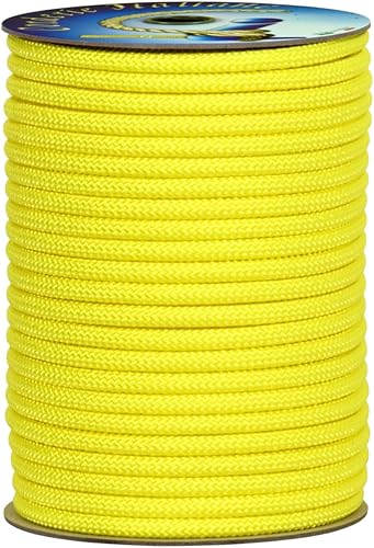 Corderie Italiane 006102809 Doppia treccia skipper alta tenacità, giallo flu, 6 mm - 50 metri - Honorern