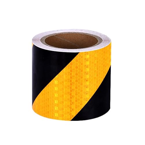 Nastro riflettente, 10 cm x 10 m, impermeabile, nastro di avvertimento autoadesivo, nastro di sicurezza per veicoli, auto, rimorchi, esterni, rosso e bianco - Honorern