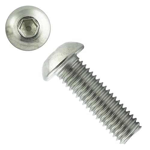 Viti a testa bombata M8 x 25 mm con esagono incassato (20 pezzi) – Viti a testa bombata ISO 7380 con testa piatta – Viti filettate – acciaio inox A2 V2A – antiruggine - Honorern