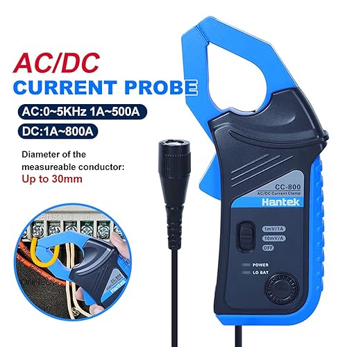 Hantek CC-800 AC/DC pinza di corrente 5KH, oscilloscopio, larghezza di banda 1 mV/10 mV/A 500 A/800 A con connettore BNC - Honorern