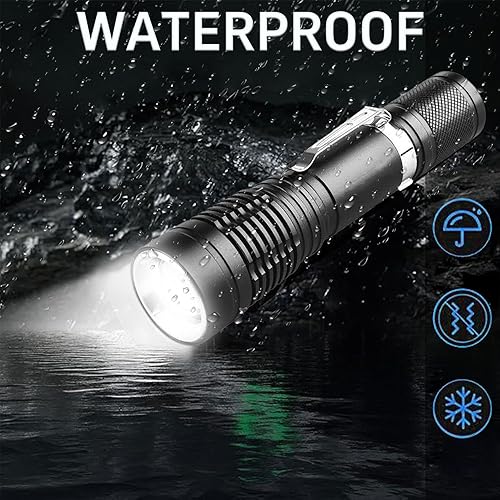 Immersione Torcia Elettrica Professionale Luminosa Impermeabile Sicurezza Subacquea Lampada 3 Modalità Torcia subacquea per Immersioni Nuoto Escursioni Pesca (1 Pack) - Honorern