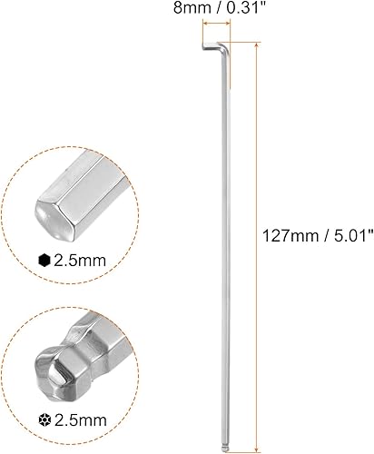 2pz Chiave Esagonale a Brugola 2,5mm Strumento Riparazione Chiavi Metriche Esagonali a Forma di L in Acciaio S2 per Riparazioni Domestiche - Honorern