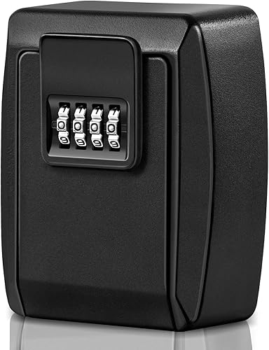 Grande Cassetta Sicurezza Chiavi Combinazione a 4 Cifre, Key Box Impermeabile Cassaforte per Esterno Portachiavi Muro per Casa Garage - Honorern