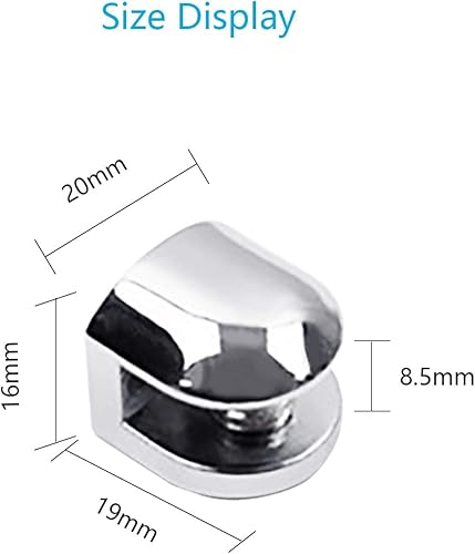 Morsetto di Vetro, Supporto Vetro Regolabile, Vetro Regolabile Clip, 4PCS Staffa in vetro regolabile Staffe mensole vetro Supporto Mensola Vetro Reggimensola Vetro per Vetro Spesso 6-8 mm - Honorern