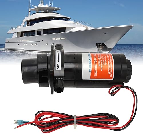 Pompa Elettrica per Acque Reflue per Yacht Pompa Efficiente per Liquami Sigillata per WC per Barca (12 V 15 A (flusso massimo: 5,5 GPM 18,9 LPM)) - Honorern
