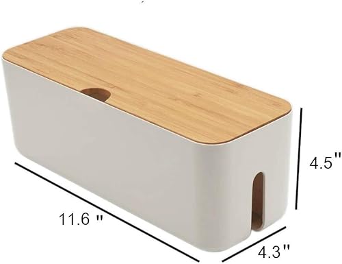 Scatola Organizer per Cavi, 2 Pezzi, Bianco, 36 cm x 13 cm - Honorern