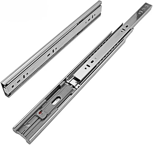 Guide per Cassetti 45mm con Sistema di Apertura Push Open e Sgancio a Clip, Portata Max 50kg, Argento, Verniciato a Polvere, Montaggio Laterale - Honorern