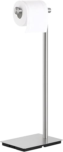 Porta Carta Igienica Autoportante Supporto per Bagno Porta Carta Igienica Acciaio Inossidabile Acciaio Spazzolato, BPH286S1A-2 - Honorern