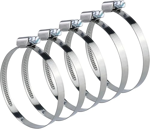 5 fascette stringitubo regolabili, fascette stringitubo in acciaio inox per tubo di scarico, ventilazione, tubi flessibili (60-80 mm) - Honorern