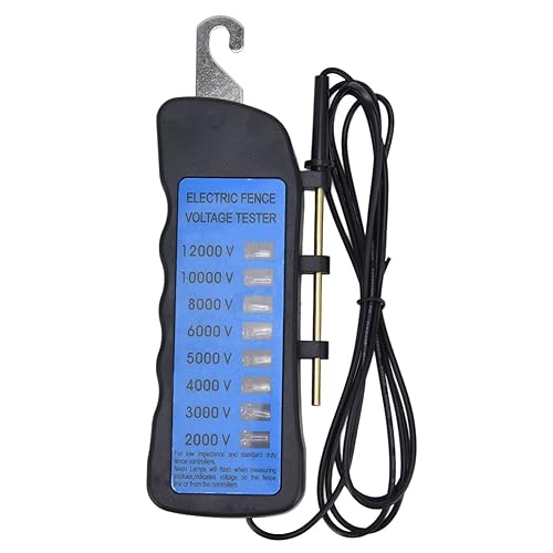 Pwshymi Tester di Tensione per Recinzione al Neon 12KV da 2000 a 12000V 8 Indicatori Luminosi al Neon Tester per Recinzione Impermeabile per Aziende Agricole - Honorern