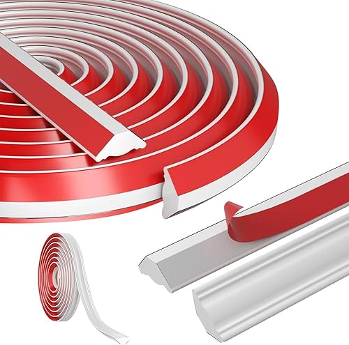 Modanature decorative autoadesive per soffitti, pareti, piastrelle e bordi dell'armadio – Flessibile e facile da applicare – Forte adesività – modanature per soffitto e listello angolare - Honorern