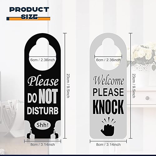 4 Pezzi Segno del Gancio della Porta Do Not Disturb, Segno Porta Gancio Segno da Appendere alla Maniglia della Porta, Segno Welcome Please Knock per Ufficio Bagno, Casa, Sala Conferenze - Honorern