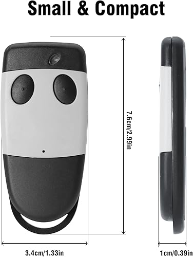 Apriporta garage, 2 pezzi, telecomando per porta del garage, compatibile con telecomando Cardin 433,92 MHz, S449 QZ1, S449 QZ2, 2 canali - Honorern