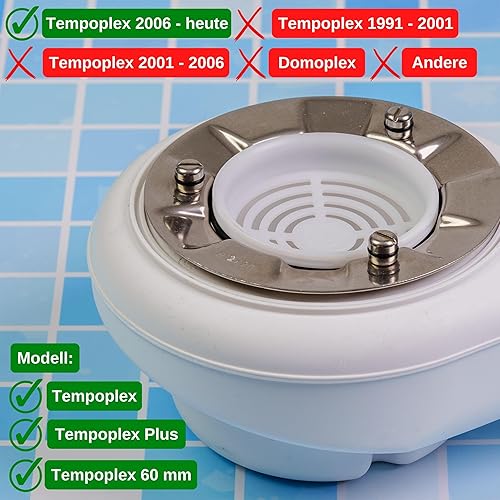 Tubo sommergibile di ricambio con filtro per capelli integrato, compatibile con Viega Tempoplex 6961.99 a partire dall'anno di costruzione 2006, scarico doccia di ricambio per art. n. 582 982 - Honorern