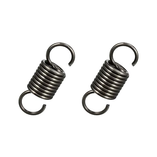 60mm Libero Lunghezza Doppio Gancio Tensione Molla x 2 Pezzi Metallo Estensione Elicoidale Molla Spirale per Industriale Macchine, [Nero] - Honorern