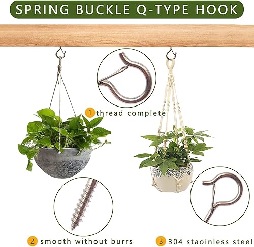 10 Pezzi Ganci Avvitabili,Occhielli a Vite, Ganci a Vite,Ganci a Vite per Soffitto,Ganci a Vite in Acciaio Inox, per Campanelle Lanterne Catene Luminose Decorazioni Natalizie - Honorern