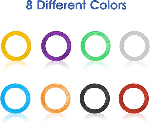 40 coperture per chiavi, tappi colorati per chiavi, cappucci identificativi rotondi, 8 colori - Honorern