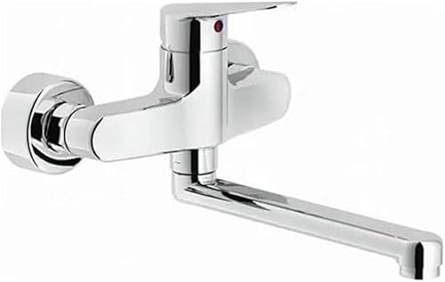 Rubinetteria Nobili ITAL00115/-0 Miscelatore Cucina a Parete, Cromo - Honorern