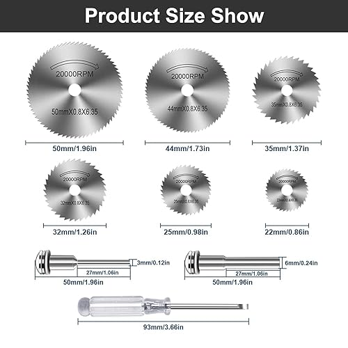 Dischi da Taglio,Dischi Diamantati Mini di Tagliante,Seghe Circolari Lame,10 Pezzi Lama per Seghe Circolare,Mini Lame per Seghe Circolari per Tagliare Legno,Plastica,Fibra di Vetro,Metallo Morbido - Honorern