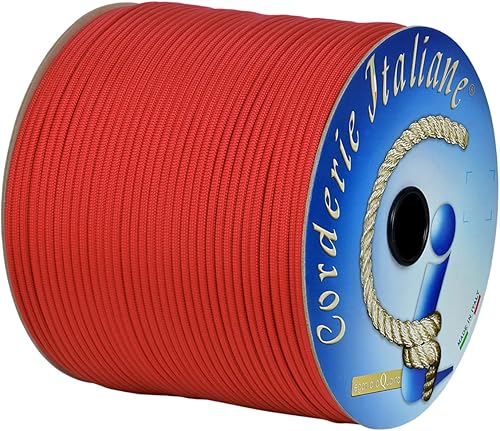 Paracord 550 Type III Basic, rosso 4 mm - 20 mt, anima 7 fili, 100% Made in Italy 006078920 Corderie Italiane - Honorern