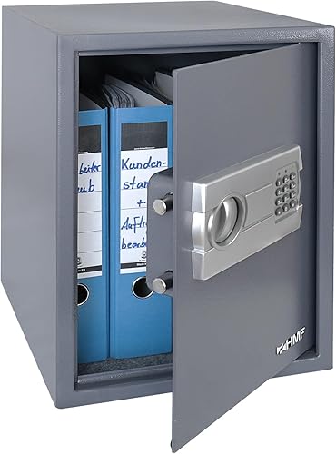 HMF 4612812 Cassaforte Mobile, Tresoro con Serratura Elettronica, Armadi di Sicurezza, Raccoglitore A4, 48 x 36 x 37 cm, antracite - Honorern