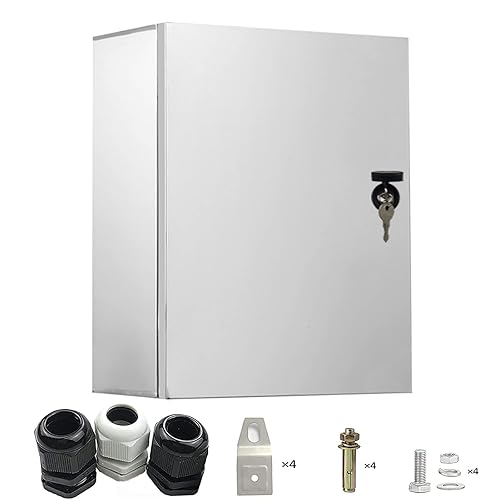 Contenitore Elettrico Esterno in Acciaio Inossidabile,Scatola Stagna Elettrica da Esterno, Scatole di Progetto a Parete per Elettronica,Cassetta Elettrica Esterna 50X40X18CM - Honorern