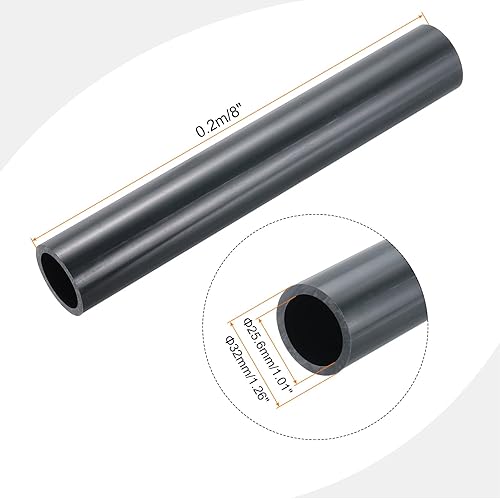 Tubo Rigido Rotondo in PVC 25,6mm ID 32mm OD 8' Lunghezza Grigio Scuro ad Alta Resistenza per Tubi d'Acqua, Artigianato, Guaina Cavi - Honorern