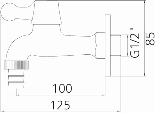 Ibergrif M22002 - Miscelatore d'acqua a Parete, Rubinetto per Lavatrice a Freddo Singolo, Cromo - Honorern