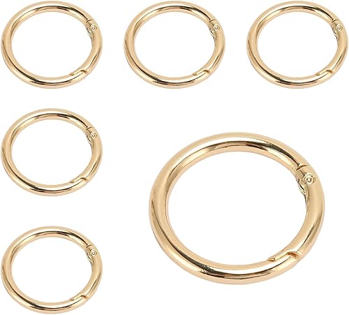 6 Pezzi 6cm Diametro Esterno Moschettoni per Borse, 5cm Diametro Interno, Moschettoni Rotondi a Molla Grande, Anelli per Borse per Artigianato, Decorazioni Fai-da-Te, Portachiavi, Borse - Honorern
