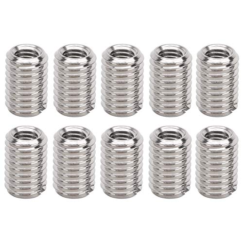 10 Pezzi Filettatura Riparazione Dado Vite Inserto in Acciaio Inox M5 X 0,8 Mm M8 X 1,25 Mm 12 Mm Accessorio di Fissaggio per Riparazione Fori Filettati per Protezione Filo - Honorern