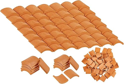 100 Pezzi Series Tetto Piastrelle Set di Costruzione Piastrelle Miniature Mini Bambola Tegole Falso Piastrelle Bambola Cucina Giardino Accessori - Honorern