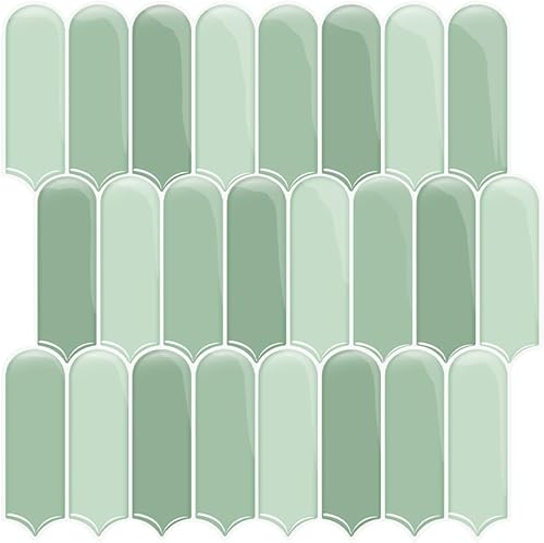 Set di 10 autoadesivi decorativi 3D per rivestimento di cucina e bagno, in PVC impermeabile, facili da installare e pulire, bianco - Honorern