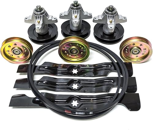 Kit di ricostruzione completo Mandrini pulegge lame per cinghia compatibile con Cub Cadet MTD 50' RZT RZT50 Zero Turn 742-04053A 918-04126 954-04044 756-04129 - Honorern