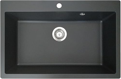 Sierra lavello 1 sola vasca grande 76x50 in resina nera - Honorern