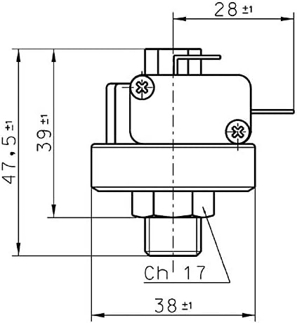 Pressostato XP110 - Sensore di Pressione Acqua Regolabile da 2 a 6 Bar - Attacco 1/8' Gas - Regolazione con Vite - Honorern