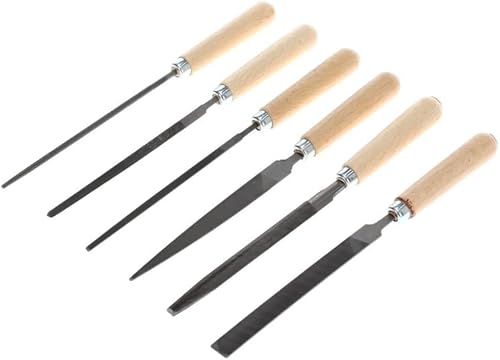 GEDORE set di lime a chiave rossa, set per metallo, 6 pezzi, ceppo piatto, triangolare, quadrato, semicircolare, tondo, R93000006 - Honorern