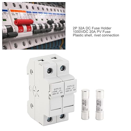 Fusibile CC 15a Fusibile Fotovoltaico Solare Protezione da Cortocircuito Protezione da Interruzione Set Portafusibili FV 32a 2P 1000 V CC - Honorern