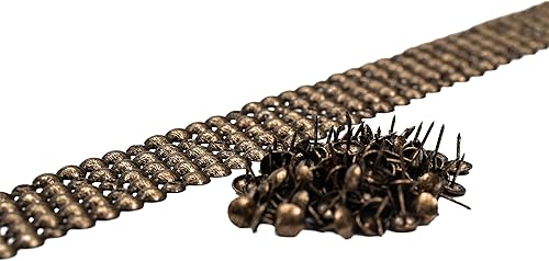 5 x Liste e Bullette per Divani e Sedie colore Oro Anticato 11mm con 18 Chiodi - Tappezzeria - Honorern