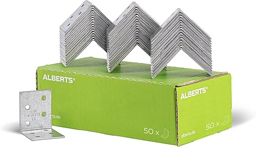 Alberts 330255 Squadretta di giunzione, Acciaio, 50 x 50 x 40 mm / 50 pz - Honorern