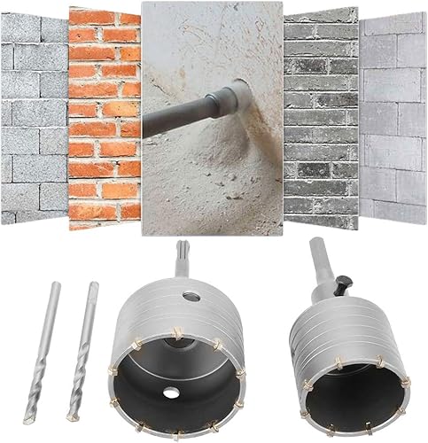 Ejoyous Frese a Tazza carotatrice, Seghe a Tazza carotatrice Muro Punte Frese Carotatrici a Tazza Calcestruzzo per Trapano a percussione Trapano a Corona Punta Cava per calcestruzzo 65mm/80mm - Honorern