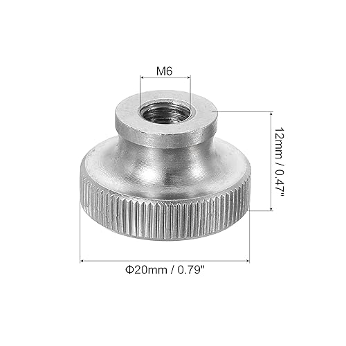 Dadi a Farfalla Scanalati, 3pz M6 x D20mm x H12mm Acciaio Inossidabile Elementi Fissaggio Pomelli Rotondi Dado a Mano Foro Cieco Argento per Parti Stampanti 3D Macchine Utensili - Honorern